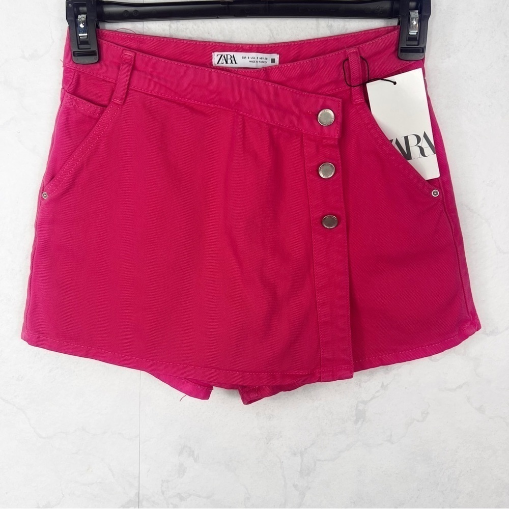 [Zara] Pink Denim Bermuda Skort